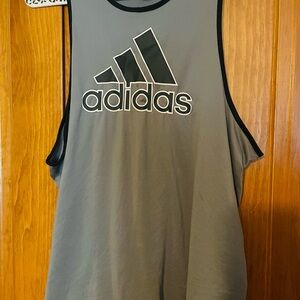 Adidas Charcoal Sleeveless Top with Black Accents